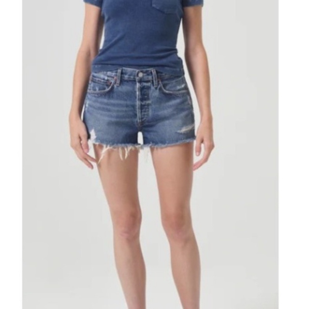 Agolde Parker Dark Blue Denim Cutoff Shorts 26 💙